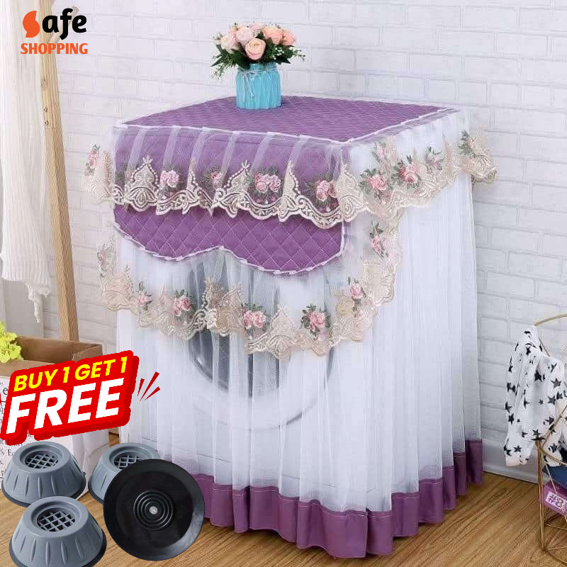 Purple Lace Washing Machine Cover + FREE 4PCS Pad