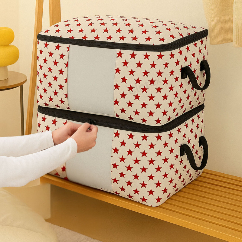 (৪ পিস) Star Printed Quilt Storage Bag (ফ্রি ডেলিভারি)