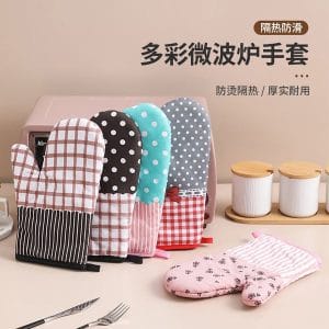 High Quality Cotton Linen Oven Gloves – Heat Resistant Kitchen Gloves
