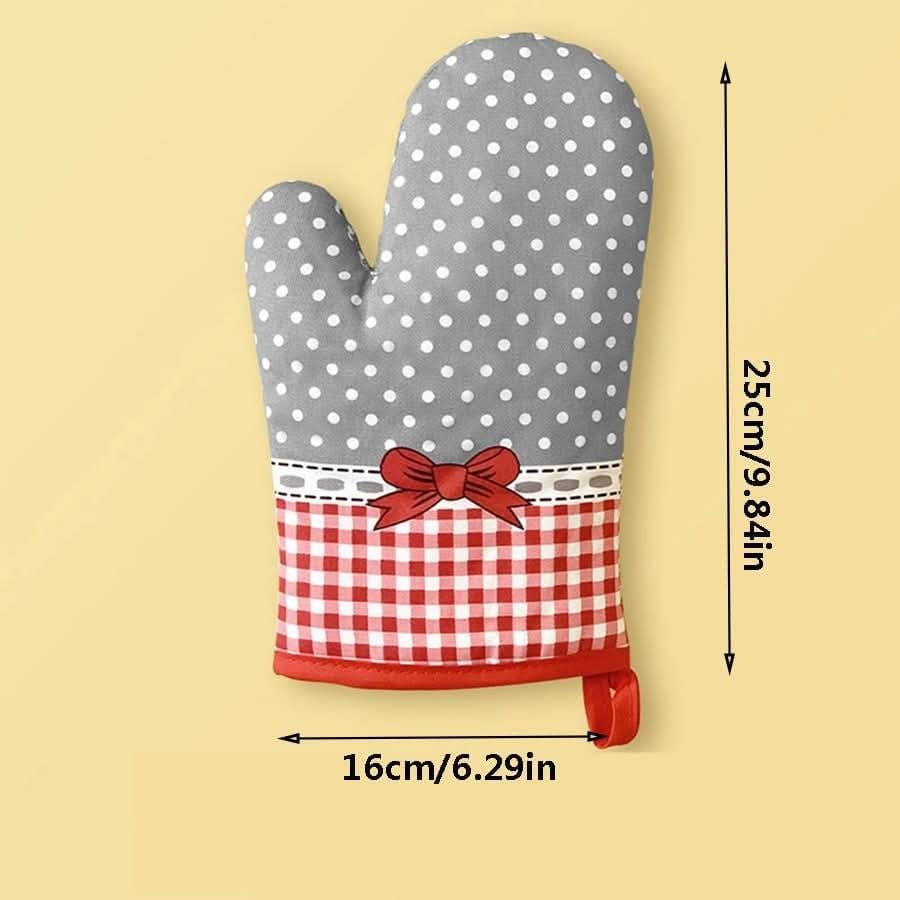 High Quality Cotton Linen Oven Gloves – Heat Resistant Kitchen Gloves - Image 2